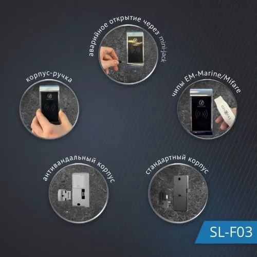 Мебельный электронный замок Ozlocks свободный выбор 125 kHz с антивандальным корпусом SL-F03/S/EM/W фото 4