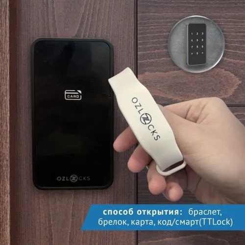 Мебельный электронный замок Ozlocks свободный выбор с инфотерминалом 13,56 MHz с антивандальным корпусом SL-F11/FS/MF/Wt фото 3