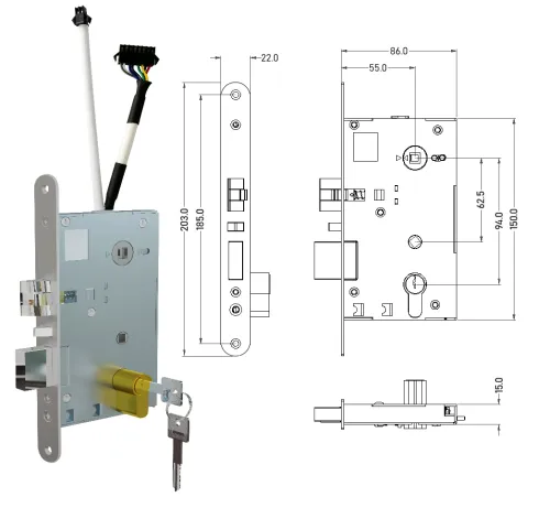 Электронный офисный замок Ozlocks HL-F37/A/MF фото 2